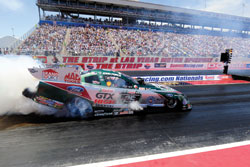 The legendary John Force at the NHRA SummitRacing.com Nationals, Friday April 16, 2010 on The Strip at the Las Vegas Motor Speedway. Photo courtesy of David Allio.