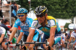 Lance Armstrong during round 4 of the Tour de France 2009. &copy; Santamaradona - Dreamstime.com