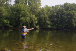 Fly fishing on Jennings Creek in Virginia. Photo provided by Botetourt County Tourism.