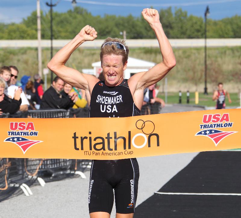 Jarrod Shoemaker finishes triathlon