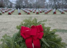 Wreaths on graves