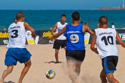 Beach soccer action