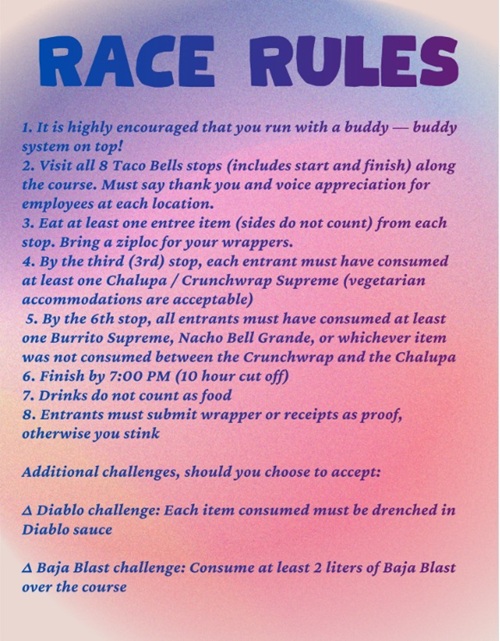 An Endurance Race with Taco Bell Stops? Now THAT’S Fast Food